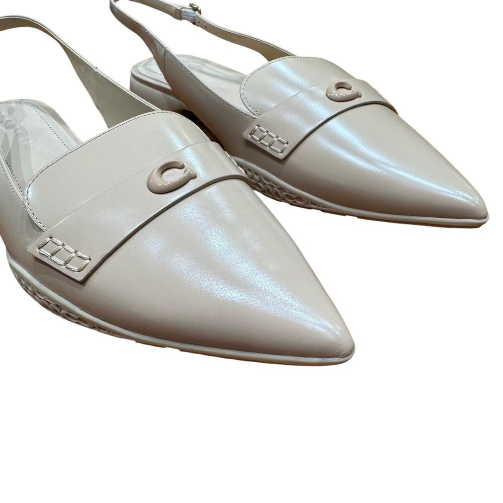 COACH Carrie Skimmer PointedToe Slingback Flats.Sz 11,WMN,cream beige champagne - Picture 4 of 10